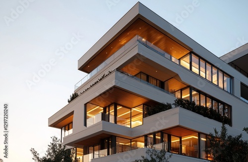 Wallpaper Mural Rendering 3d esterno di un progetto di appartamento in architettura Torontodigital.ca