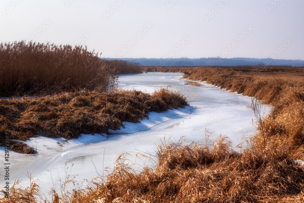 Przedwiośnie w Dolinie Górnej Narwi, Podlasie, Polska
