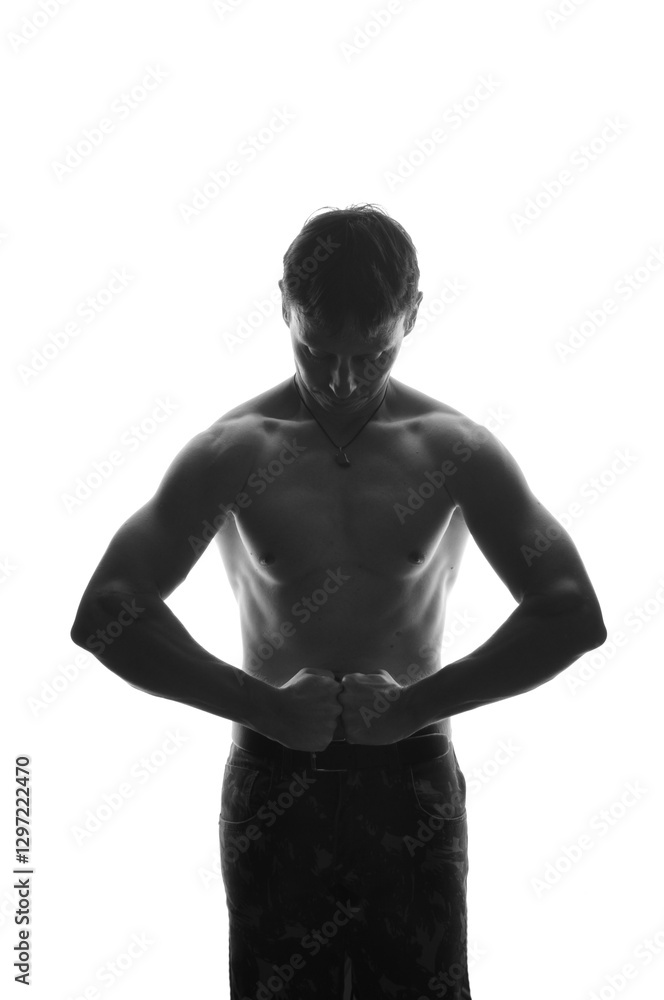 Fototapeta premium homem com corpo muscular forte 