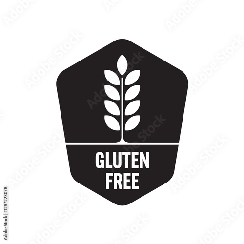 vector black gluten free logo. gluten free concept on white background. gluten free sticker