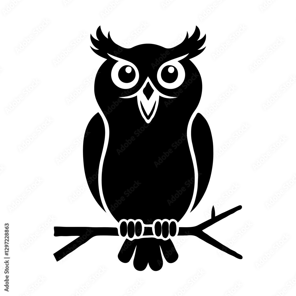 Naklejka premium Here’s a detailed title for your whimsical owl illustration:**