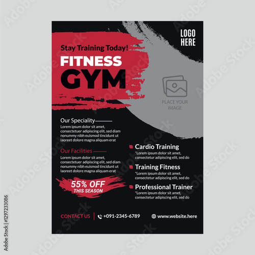 Abstract Fitness GYM Flyer Design