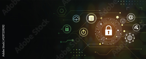 Cyber security technology concept and virus protection