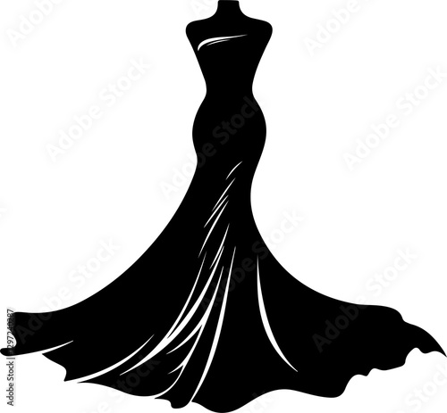 Elegant Black Evening Gown Silhouette