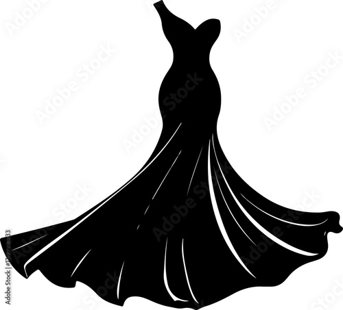 Elegant Black Evening Gown Silhouette