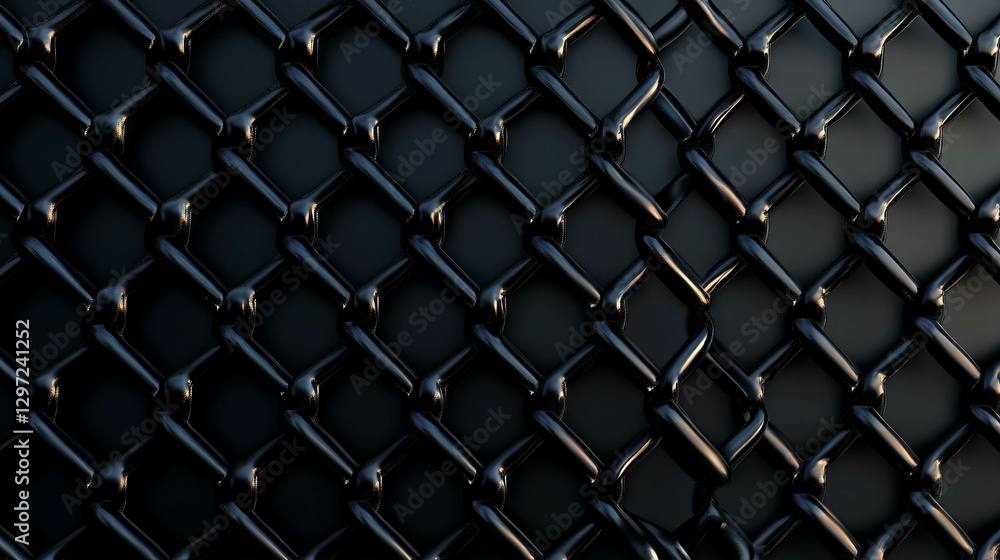 Fototapeta premium Chain link fence texture with dark industrial background for design and print