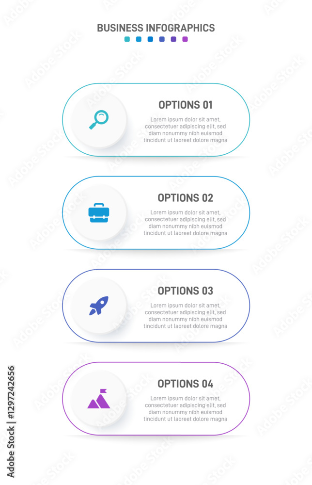Vertical progress bar featuring 4 arrow-shaped elements, symbolizing the four stages of business strategy and progression. Clean timeline infographic design template. Vector for mobile presentation. Vertical progress bar featuring 4 arrow-shaped elements, symbolizing the four stages of business strategy and progression. Clean timeline infographic design template. Vector for mobile presentation.