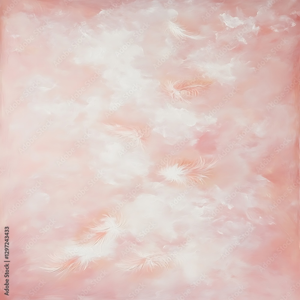 Softly Floating Feathers in Dreamy Pink Hues Painting Delicate Beauty and Weightless Grace Design Softly Floating Feathers in Dreamy Pink Hues Painting Delicate Beauty and Weightless Grace Design