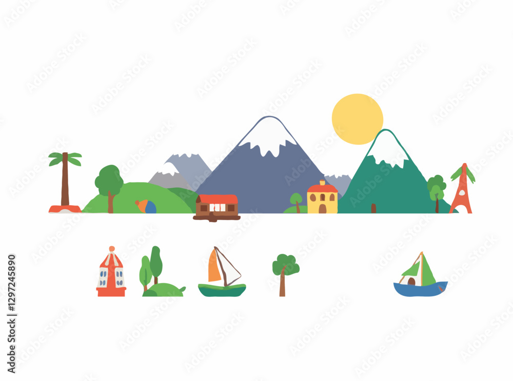 Explore Eco-Friendly Travel Options - Sustainable Tourism Icons Explore Eco-Friendly Travel Options - Sustainable Tourism Icons