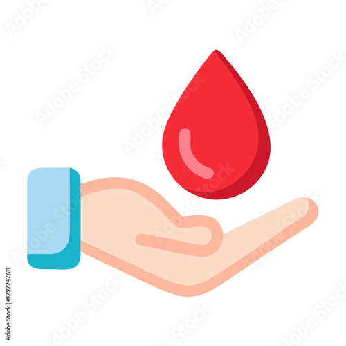 Blood donor icon, healthcare concept, blood drop design