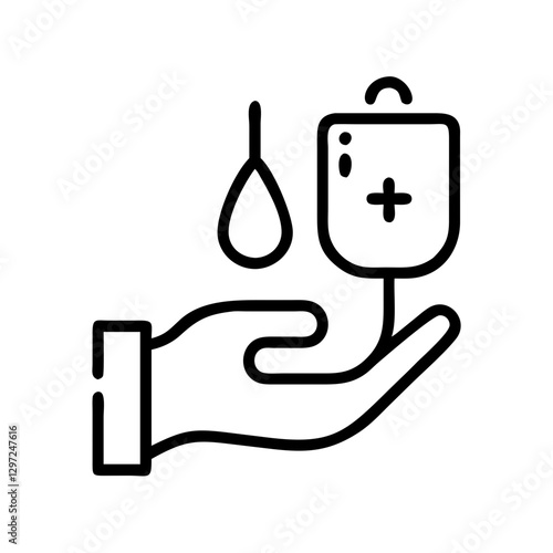 Blood donor icon, healthcare concept, medical assistance