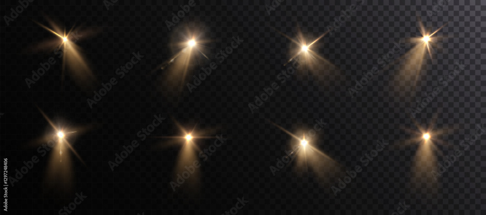Glowing light explodes, light flash golden color. Beam of the shining sun. Special glare light effect. Bright flash.
Glowing light explodes, light flash golden color. Beam of the shining sun. Special glare light effect. Bright flash.