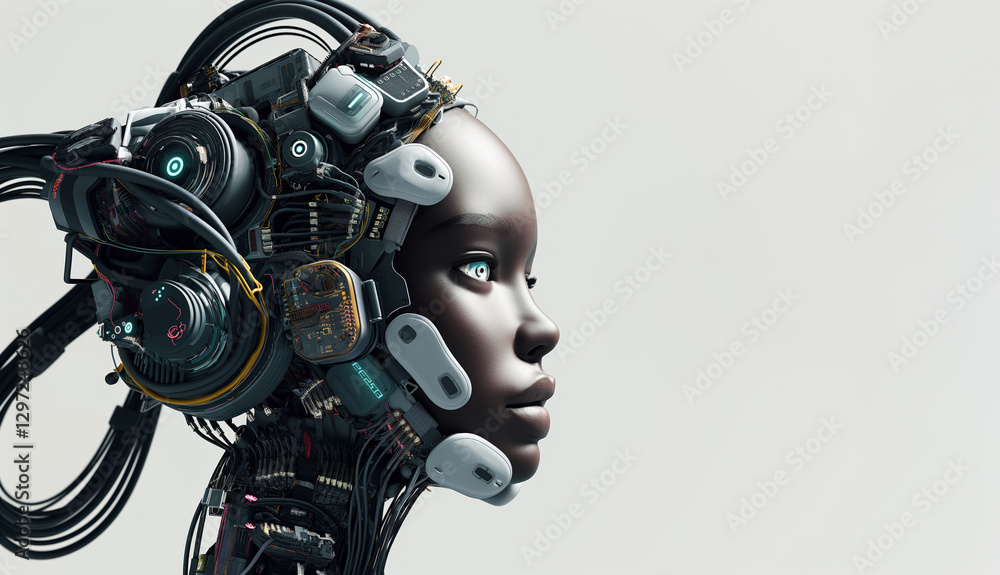 Fototapeta premium Futuristic Female Robot with Advanced Technology Design