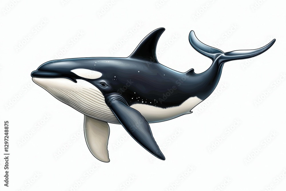 Fototapeta premium Large whale is swimming in the ocean