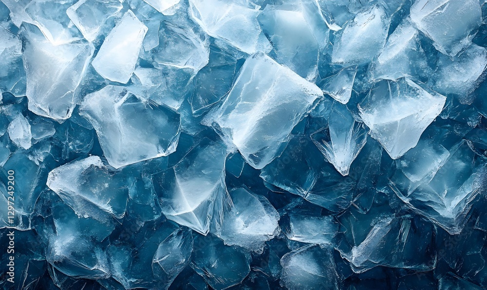 Close up view of multiple ice cubes with a blueish tint abstract background Close up view of multiple ice cubes with a blueish tint abstract background