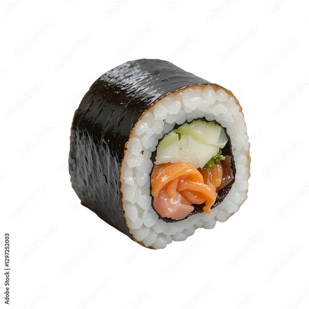 Delicious Salmon Sushi Roll: Recipe & Images isolated on transparent background Delicious Salmon Sushi Roll: Recipe & Images isolated on transparent background