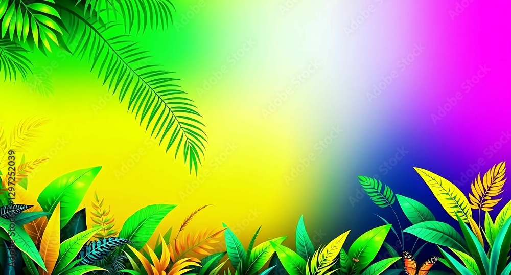 vibrant multi coloured foliage boarder vibrant multi coloured foliage boarder