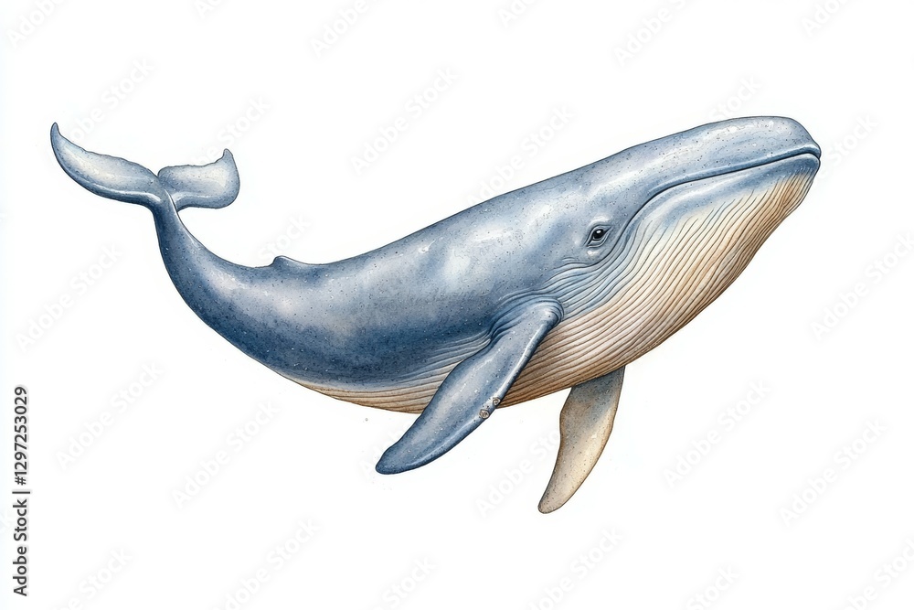 Fototapeta premium Blue whale is swimming in the ocean