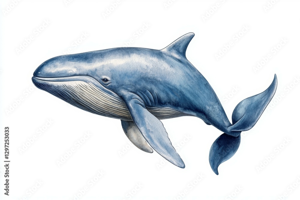 Blue whale is swimming in the ocean Blue whale is swimming in the ocean