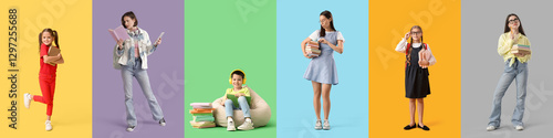 Set of different people wit...