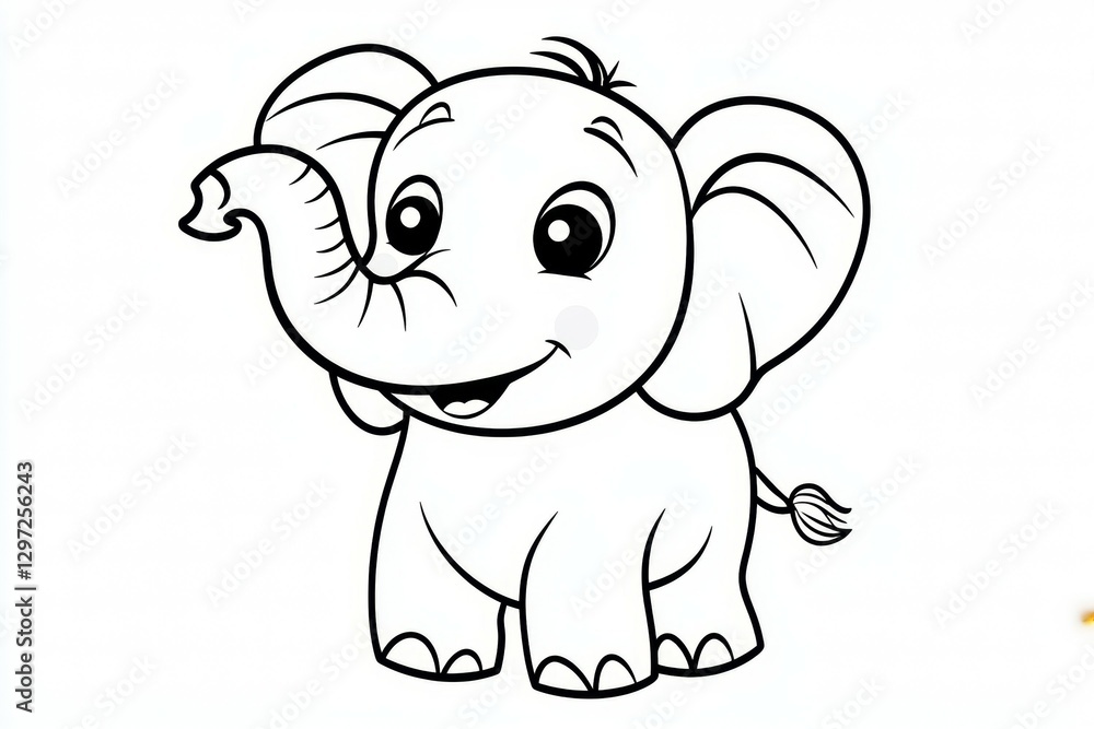 Fototapeta premium Cute elephant with a big smile on its face