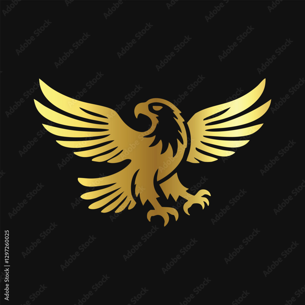 Fototapeta premium Elegant Golden Eagle Icon