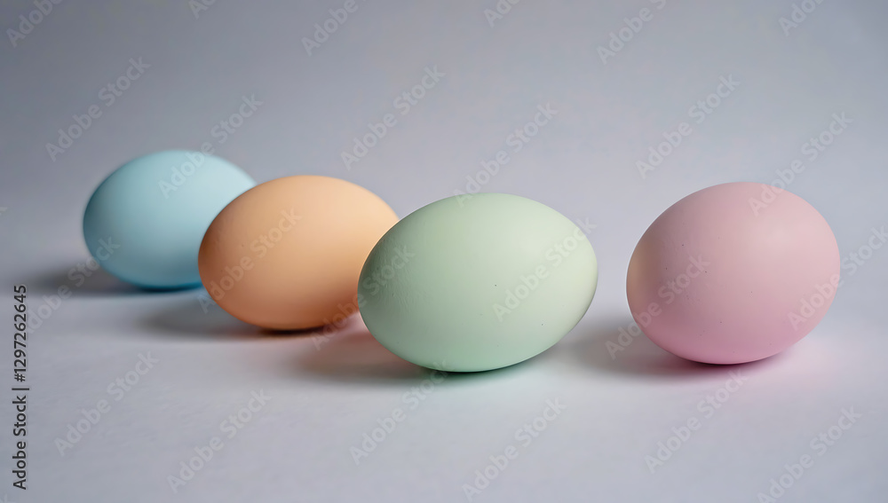 Four pastel colored Easter eggs Four pastel colored Easter eggs