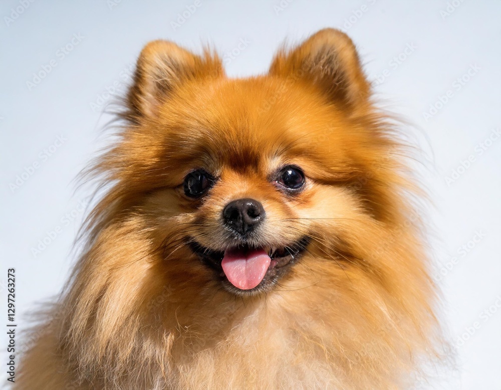 Pomeranian Dog: Adorable Pet Isolated on White Background Pomeranian Dog: Adorable Pet Isolated on White Background