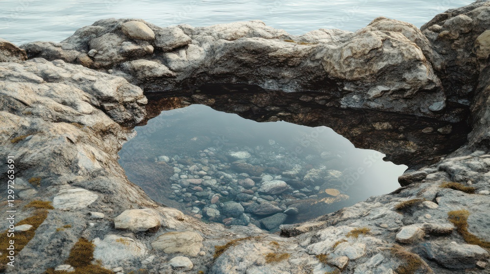 Rocks and water create a beautiful image of a tide pool Rocks and water create a beautiful image of a tide pool