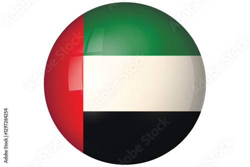 Free Download Flag of United Arab Emirates. Arabian national symbol in official colors. Template icon. Abstract vector background. Round glass light ball, 3D big bubble, sphere. - GFXLoad
