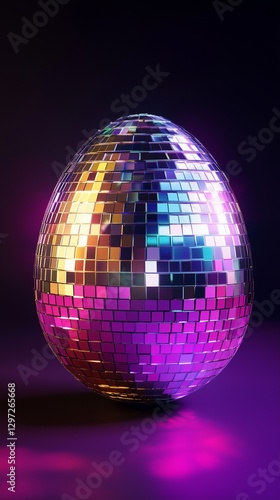 easter egg dressed as disco ball for easter celebration