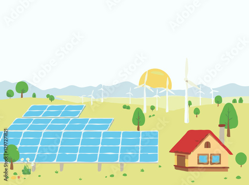 Wallpaper Mural Renewable Energy Landscapes: Solar Panels and Wind Farms Torontodigital.ca