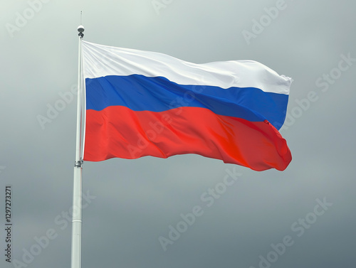 Free Download La bandera rusa ondea en el asta de la bandera - GFXLoad