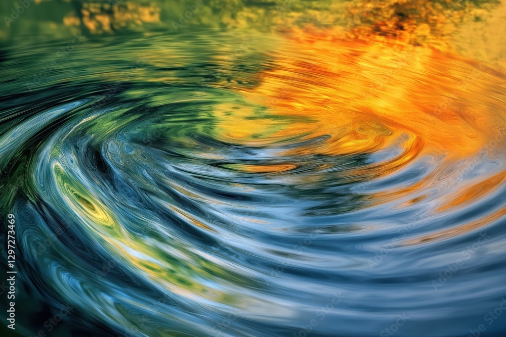 Abstract river scene with vibrant hues and flowing water creating dynamic, dreamlike reflections Abstract river scene with vibrant hues and flowing water creating dynamic, dreamlike reflections