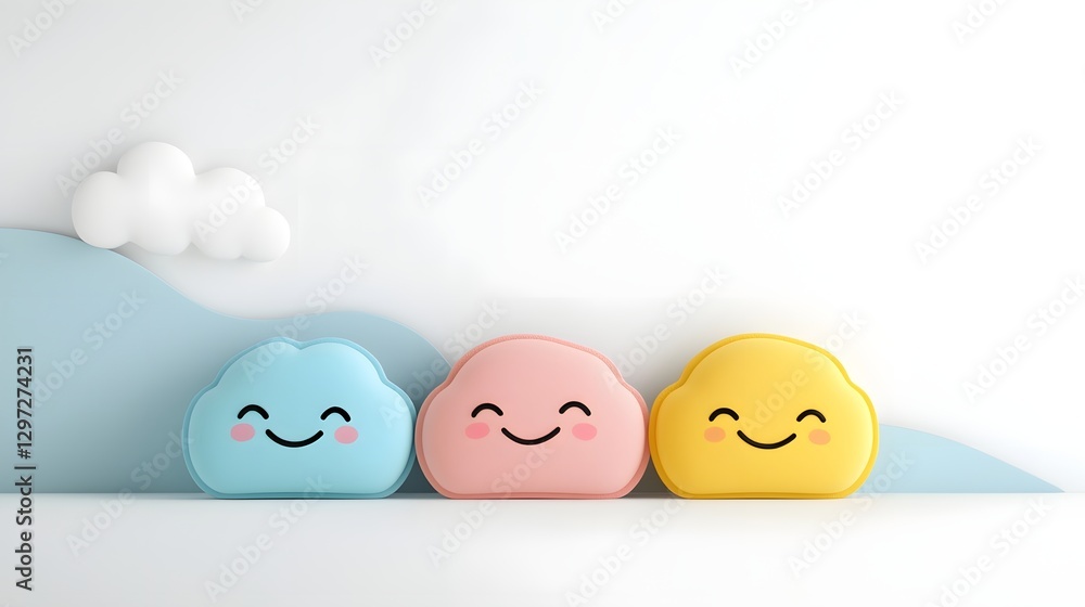 Cute pastel colored emotion icons with expressive and playful designs against a clean minimalist white background These modern digital convey a range of positive moods and emotions in a stylish Cute pastel colored emotion icons with expressive and playful designs against a clean minimalist white background These modern digital convey a range of positive moods and emotions in a stylish