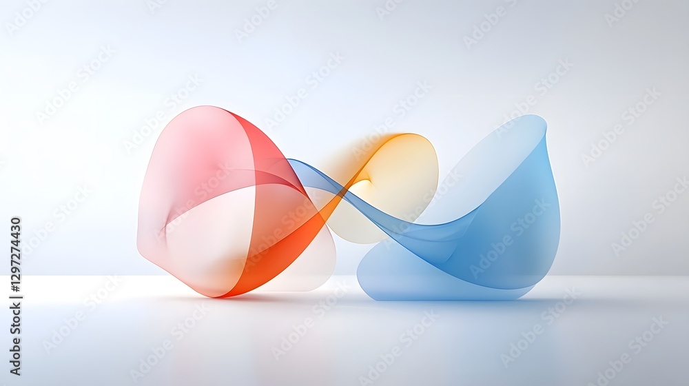 Fototapeta premium Striking abstract emotion icon with a futuristic minimalist design featuring neon glow soft gradients and a clean white background This visually captivating digital evokes a sense of emotion