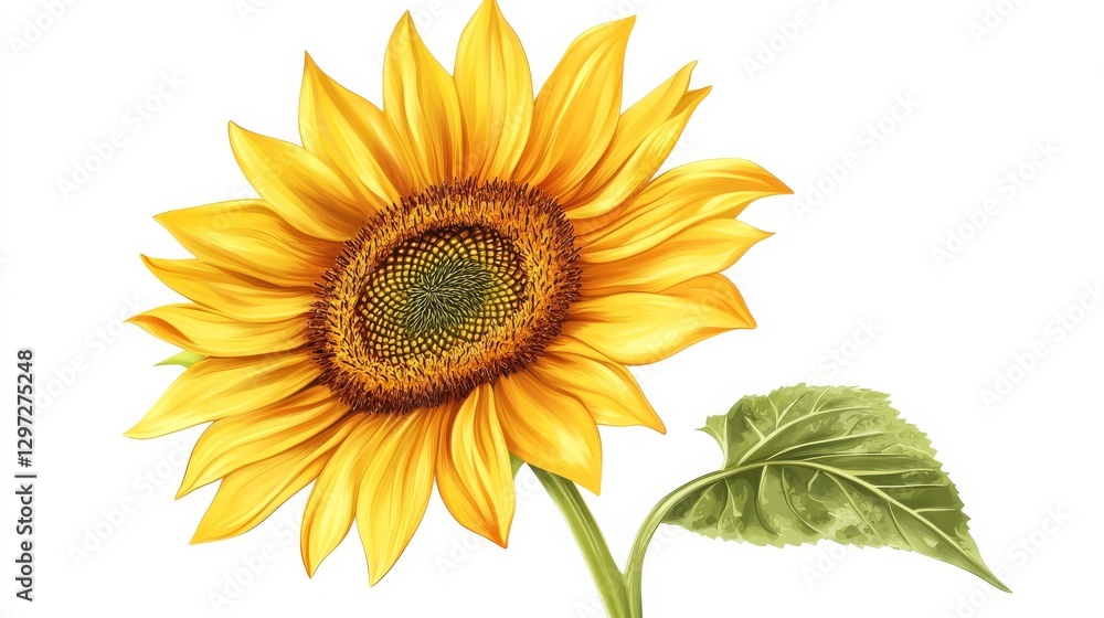 Obraz premium Isolated sunflower illustration, vector format. 