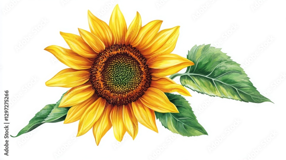 Fototapeta premium Isolated sunflower illustration, vector format.
