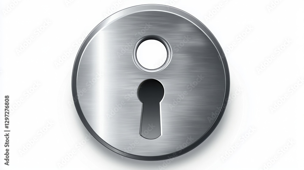 Silver metallic door keyhole, vector graphic, isolated on white. Silver metallic door keyhole, vector graphic, isolated on white.