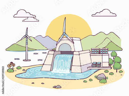 Hydropower Station Harnessing Renewable Energy