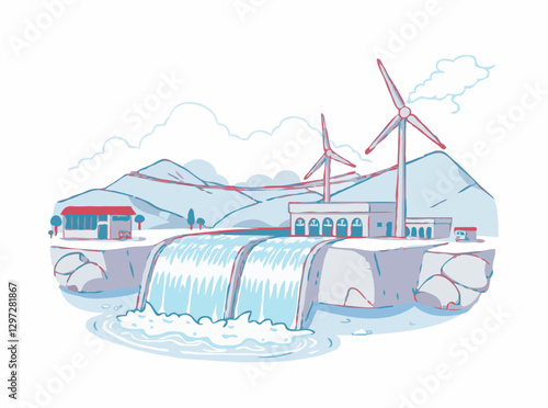 Hydropower Station Harnessing Renewable Energy