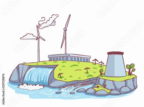 Hydropower Station Harnessing Renewable Energy