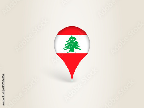 Pin Icon with Lebanon National Flag. Free Download Pin Icon with Lebanon National Flag. - GFXLoad