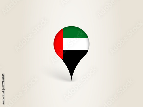 Pin Icon with United Arab Emirates National Flag. Free Download Pin Icon with United Arab Emirates National Flag. - GFXLoad