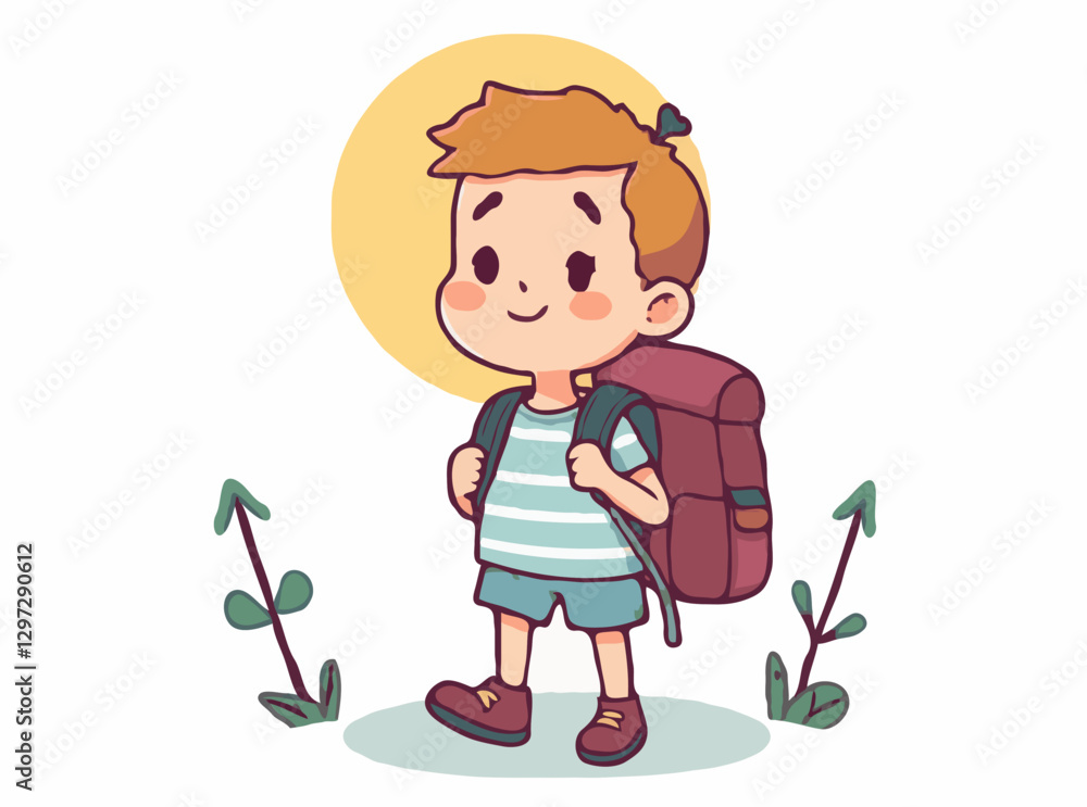 Backpacking Trip Vector Graphic Element Backpacking Trip Vector Graphic Element