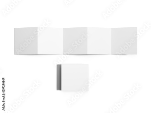  Blank Accordion Fold Brochure Mockup – Minimalist Branding and Print Design