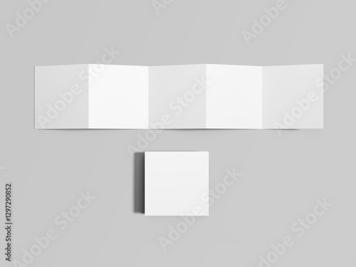  Blank Accordion Fold Brochure Mockup – Minimalist Branding and Print Design