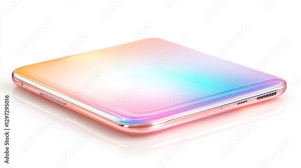 A Digital Tablet with a Gradient Background and Abstract Blur Effects Isolated on White. Generative AI A Digital Tablet with a Gradient Background and Abstract Blur Effects Isolated on White. Generative AI