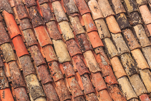 Obraz na płótnie Mediterranean cityscape - view of the tiled roofs of the Old Town of Dubrovnik, on the Adriatic coast of Croatia w salonie