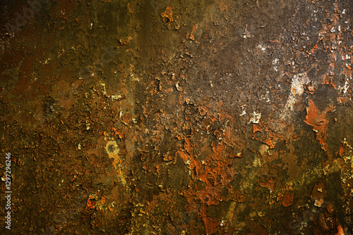 Obraz na płótnie Empty rusty corrosion and oxidized background. Grunge rusted metal texture. Worn metallic iron wall w salonie